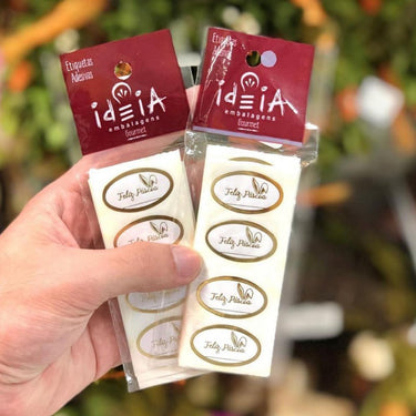 Etiqueta Adesiva Feliz Páscoa Oval C/ Validade - 100UN